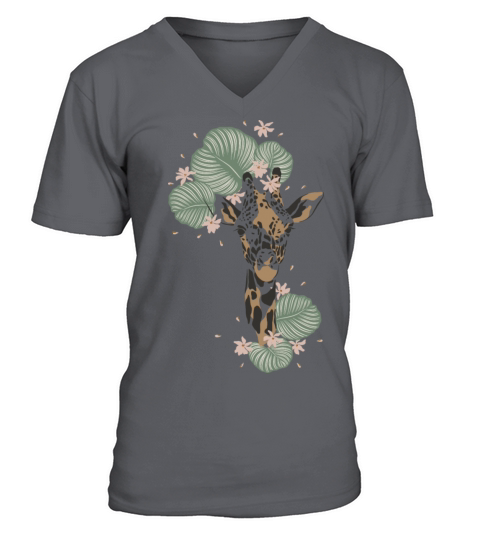 cute face giraffe V-Neck T-shirt