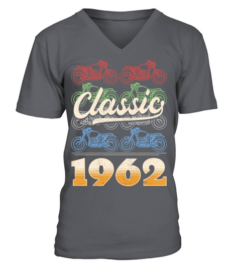 Vintage 1962 Original Parts Motorcycle Rider V-Neck T-shirt