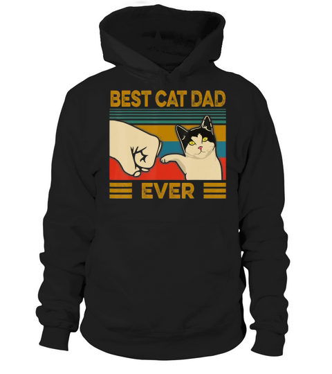 Vintage Best Cat Dad Ever Bump Fit T-Shirt Hoodie Unisex