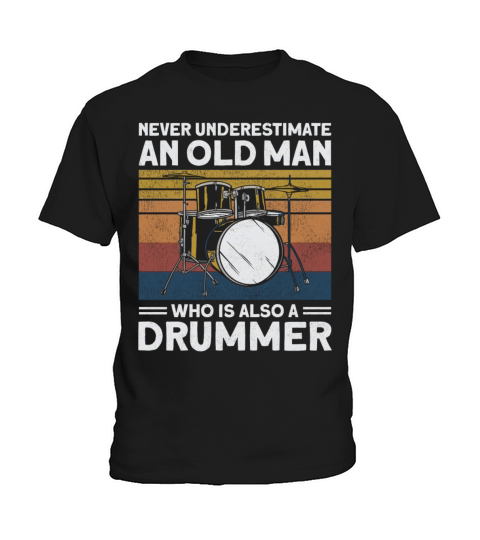 Drummer Drum Set Vintage Retro Kids T-Shirt