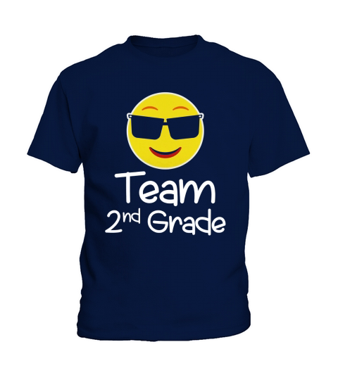 Emoji Team second Grade Teacher T Shirt for lover COOL FUNNY Black Youth B076HZ8WGS 1 Kids T-Shirt