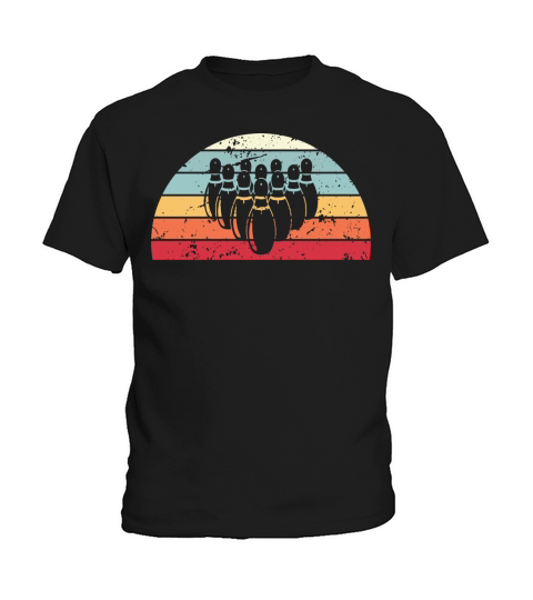 Retro Bowling Sunset Vintage bowl Sunrise Kids T-Shirt
