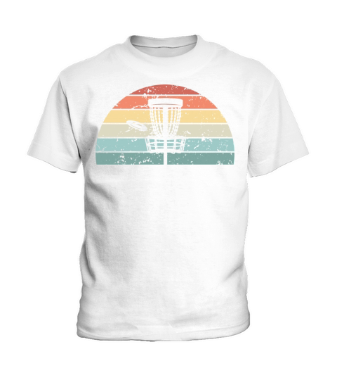 Retro Disc golf Sunset Vintage frolf Sunrise Kids T-Shirt