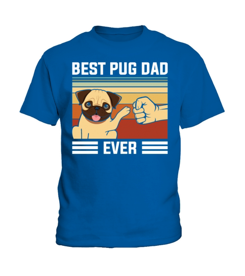 Retro Vintage Best Pug Dad Ever Kids T-Shirt