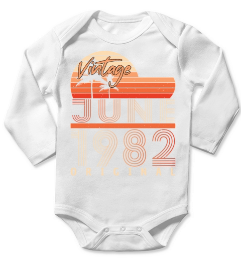 40 Years In June 1982 Long Sleeve Baby One-Piece