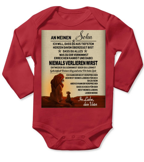 An Meinen Sohn - Coffee Mug (colored) Long Sleeve Baby One-Piece