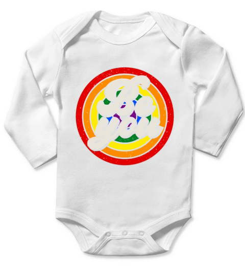 Be You Pride LGBTQ Gay Ally Rainbow Retro Vintage Long Sleeve Baby One-Piece