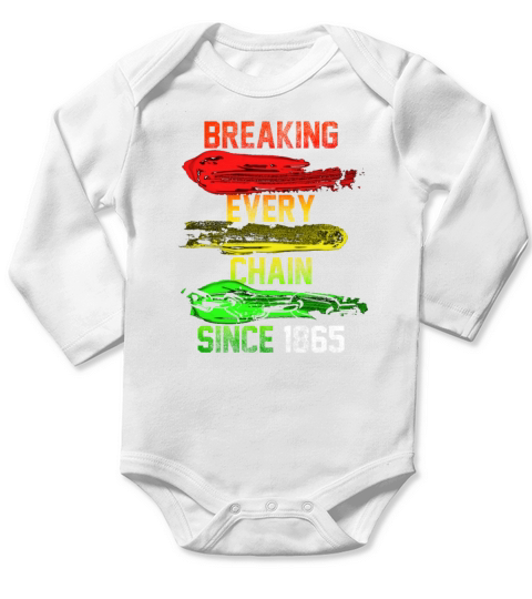 Chain Break Paint Black History Juneteenth Vintage Long Sleeve Baby One-Piece