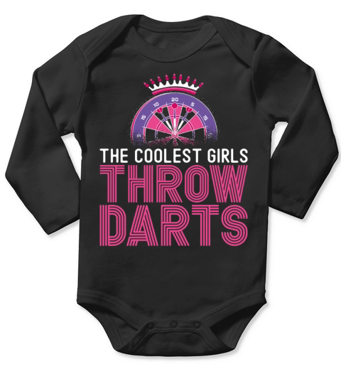 Darts Board Girl Vintage The Long Sleeve Baby One-Piece