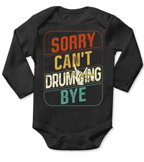 Drummer Drum Set Retro Vintage Long Sleeve Baby One-Piece