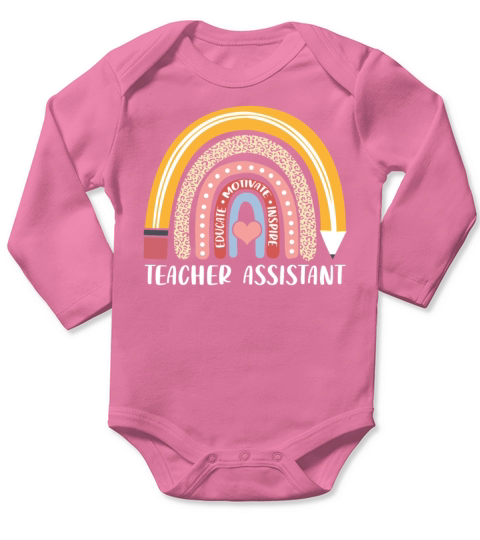 Educate Motivate Inspire Teacher Assistant Long Sleeve Baby One-Piece