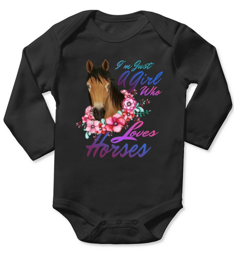 Horse Lover Just A Girl Who Loves Horses shirt Long Sleeve Baby One-Piece