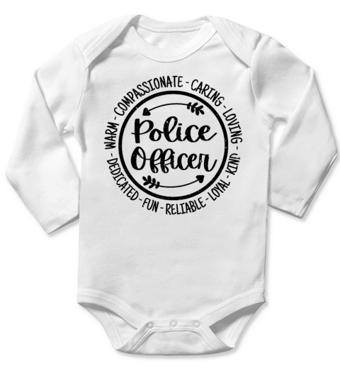 Police Officer Vintage Gift Long Sleeve Baby One-Piece