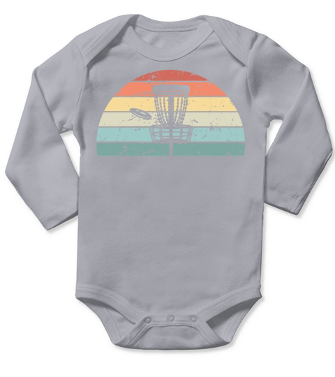 Retro Disc golf Sunset Vintage frolf Sunrise Long Sleeve Baby One-Piece