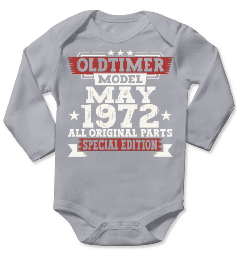 Vintage 1972 Oldtimer May 50th Birthday Fun Gift Long Sleeve Baby One-Piece