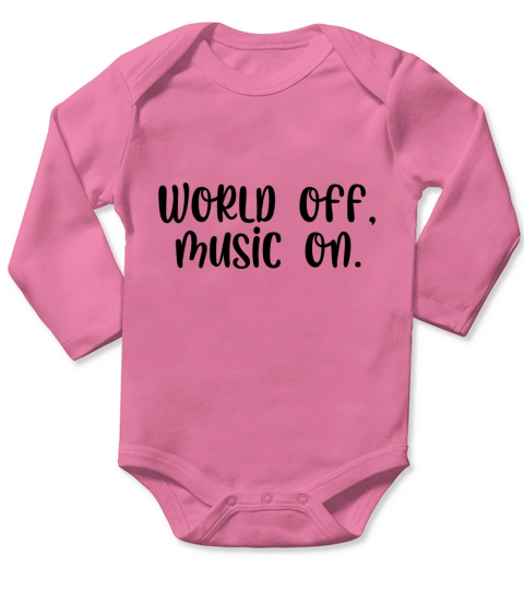 World off music on Long Sleeve Baby One-Piece