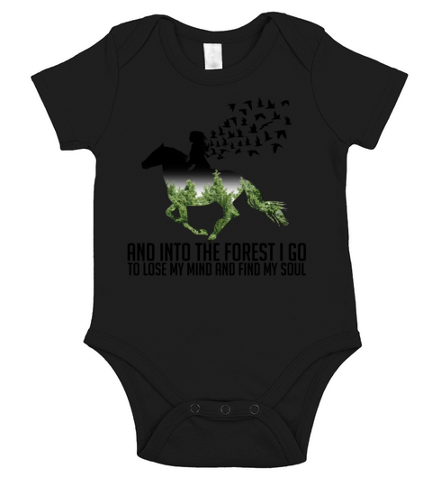 And Into The Forest I Go To Lose My Mind Horse Short Sleeve Baby One-Piece