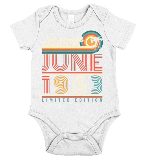 Birthday Greeting 1963 June Short Sleeve Baby One-Piece