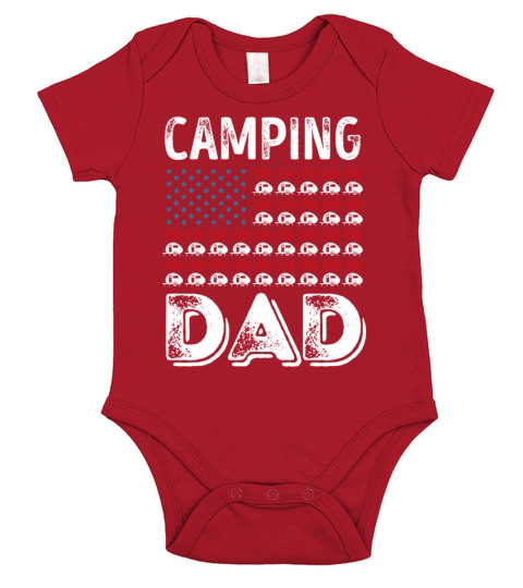 Camping Dad Caravan 4th of July Gift fathers day Short Sleeve Baby One-Piece