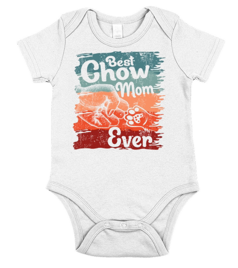 Chow Chow Mom Vintage Distressed Grunge Bump Paw Short Sleeve Baby One-Piece