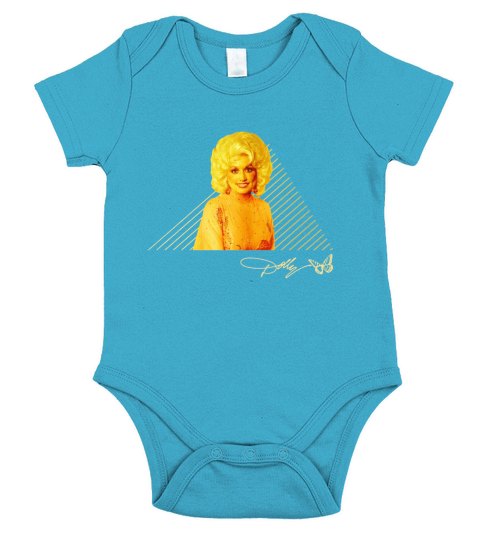 Dolly Parton Retro Gold with signature Short Sleeve Baby One-Piece