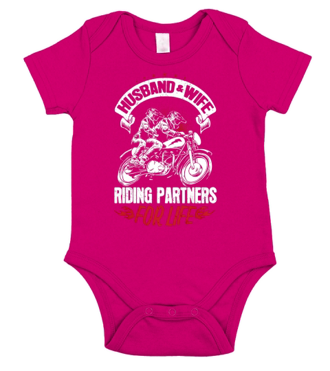 Husband and Wife - Riding Partners For Life Short Sleeve Baby One-Piece