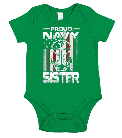 Proud Navy Sister Patriotic Sailor Usa Flag shirt Short Sleeve Baby One-Piece