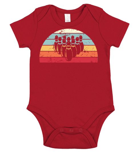 Retro Bowling Sunset Vintage bowl Sunrise Short Sleeve Baby One-Piece