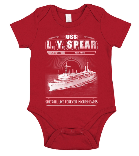 USS L Y SPEAR AS 36 She will live forever in our heart Short Sleeve Baby One-Piece