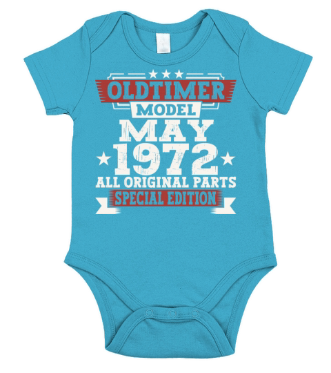 Vintage 1972 Oldtimer May 50th Birthday Fun Gift Short Sleeve Baby One-Piece