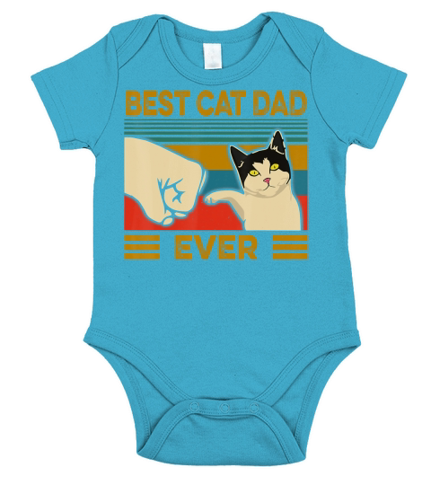 Vintage Best Cat Dad Ever Bump Fit T-Shirt Short Sleeve Baby One-Piece