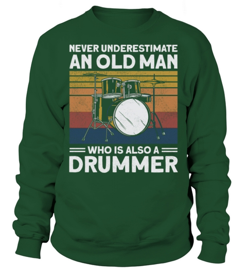 Drummer Drum Set Vintage Retro Sweatshirt Unisex