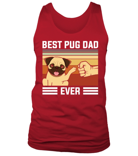 Retro Vintage Best Pug Dad Ever Tank Top Unisex