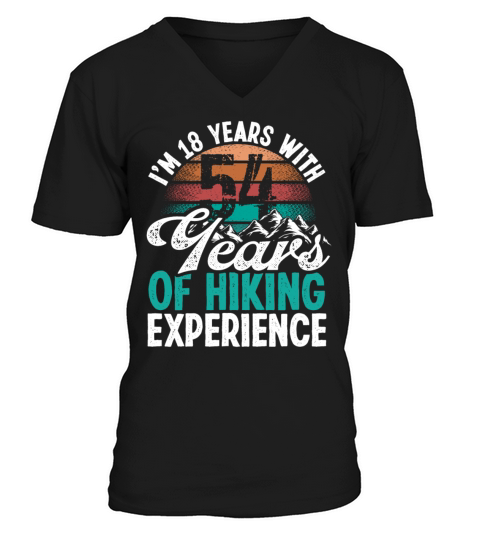 72 Years Old Hiking Mountains Vintage 72 Birthday V-Neck T-shirt