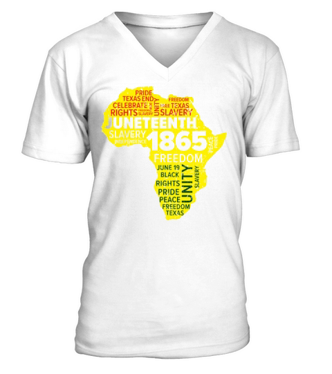 Black Pride Freedom African American Juneteenth V-Neck T-shirt