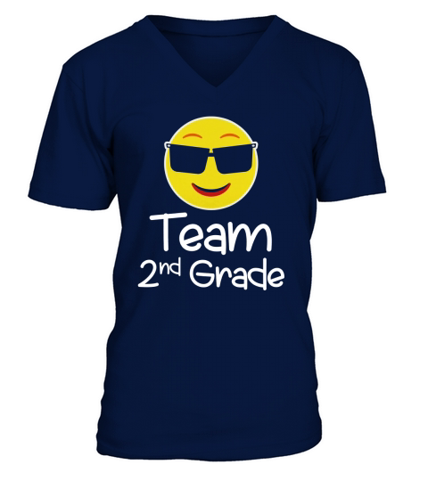 Emoji Team second Grade Teacher T Shirt for lover COOL FUNNY Black Youth B076HZ8WGS 1 V-Neck T-shirt