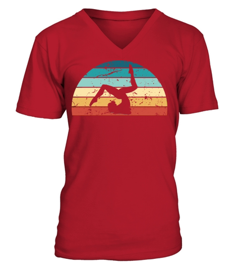 Retro Gymnastics Sunset Vintage sports Sunrise V-Neck T-shirt