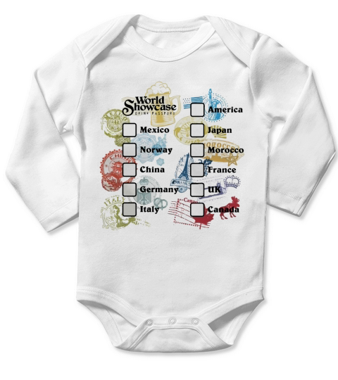 Drink Around the World-EPCOT Passport Shirt Long Sleeve Baby One-Piece