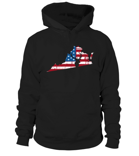 American Flag Virginia Deer Hunting Patriotic T-Shirt Hoodie Unisex