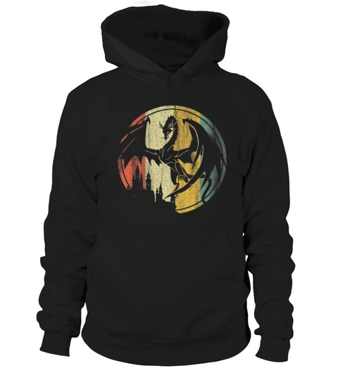 Retro Dragon Vintage Castle Dungeon Fantasy Hoodie Unisex