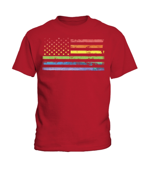 LGBT Community American Flag Rainbow Colors Gay Kids T-Shirt