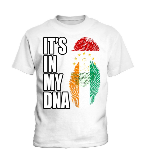Tajikistani And Ivorian Vintage Heritage DNA Flag Kids T-Shirt