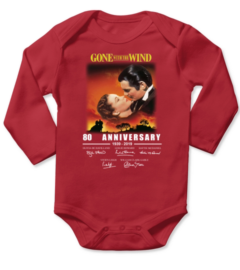 80th Gone With The Wind Anniversary 1939-2019 Signatures shirt Long Sleeve Baby One-Piece