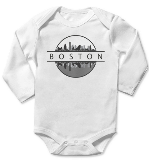 Boston Massachusetts Long Sleeve Baby One-Piece