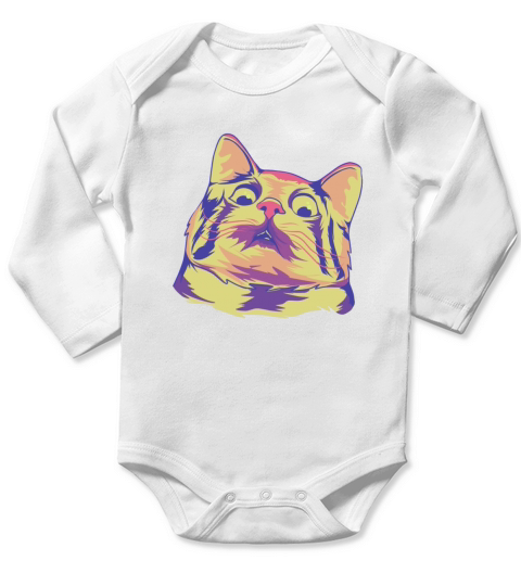 Cat ugly Long Sleeve Baby One-Piece