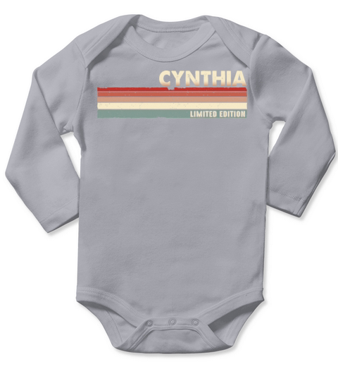 Cynthia - Funny Retro Vintage Name 80s 90s Long Sleeve Baby One-Piece