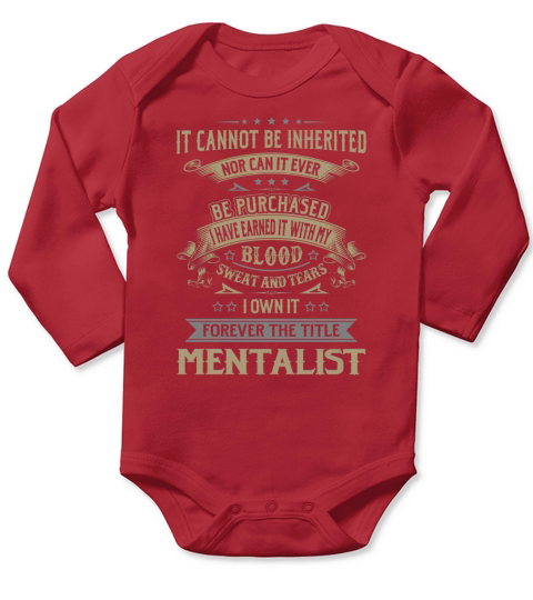 Mentalist Forever Job Title Shirts Long Sleeve Baby One-Piece