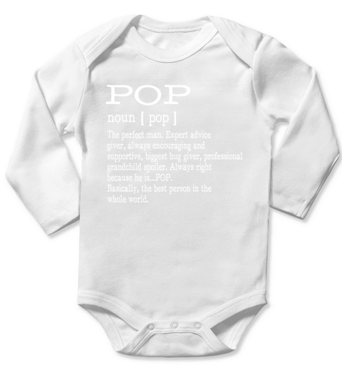 Pop Definition Grandpa Fathers Day Gifts - Men T-Shirt Long Sleeve Baby One-Piece