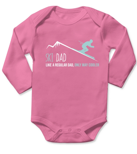 Ski Dad Shirt, Funny Cute Winter Skiing Gift Long Sleeve Baby One-Piece