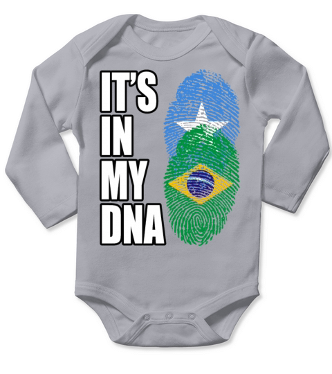 Somali And Brazilian Vintage Heritage DNA Flag Long Sleeve Baby One-Piece
